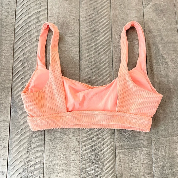 NWOT! AERIE Peach Scoop Neck Waffle Knit Bikini Top! - Picture 2 of 4